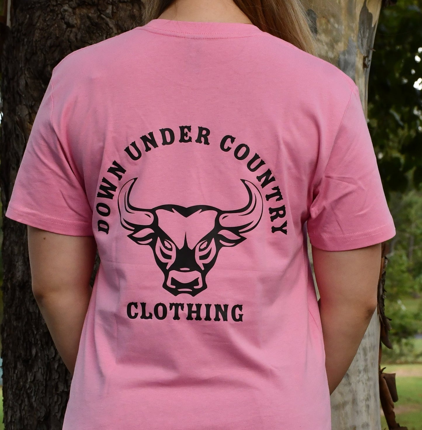 100% Cotton T-shirt - Pink with Black logo