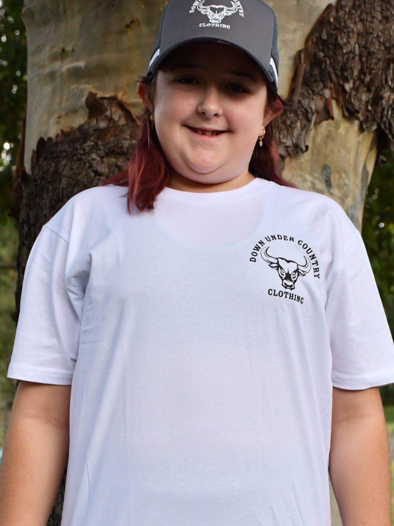 100% Cotton T-shirt - White with Black logo