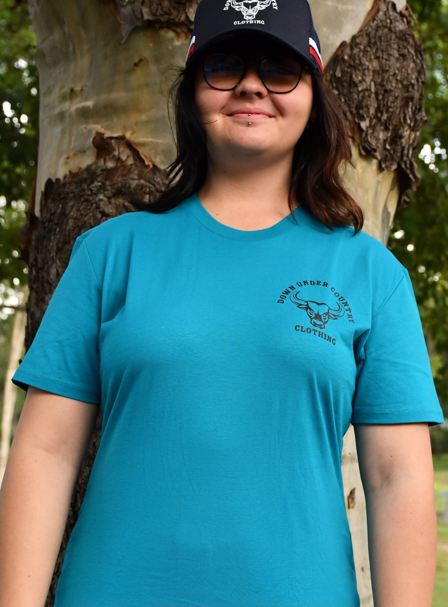 100% Cotton T-shirt - Teal with Black logo